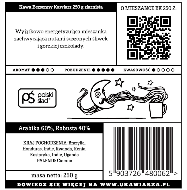 Kawa Bezsenny Kawiarz 60/40 250g mielona