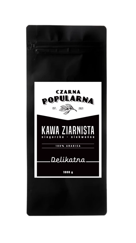 Kawa Czarna Popularna Delikatna 100% arabika 1kg ziarnista