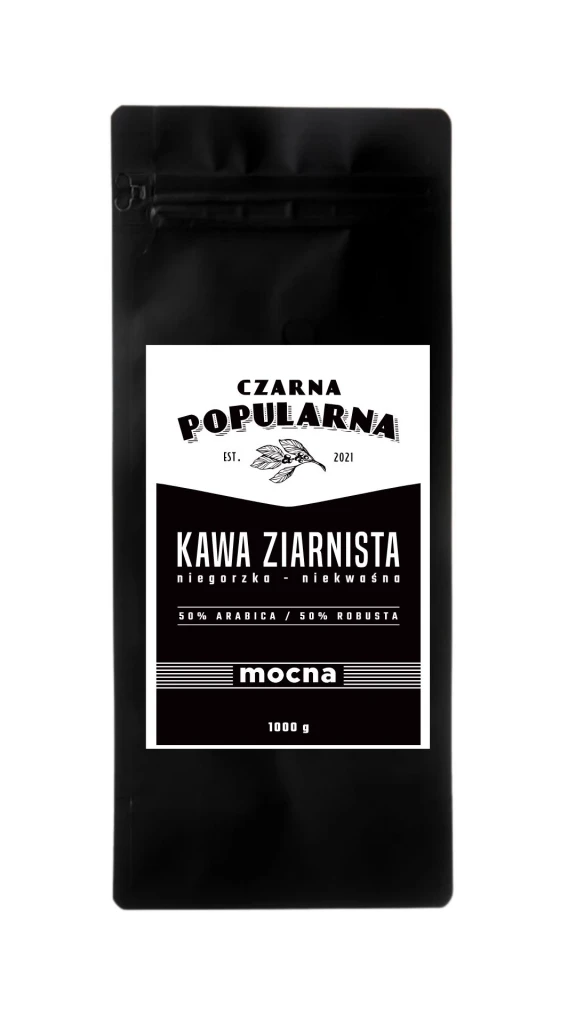 Kawa Czarna Popularna Mocna 50/50 1kg ziarnista